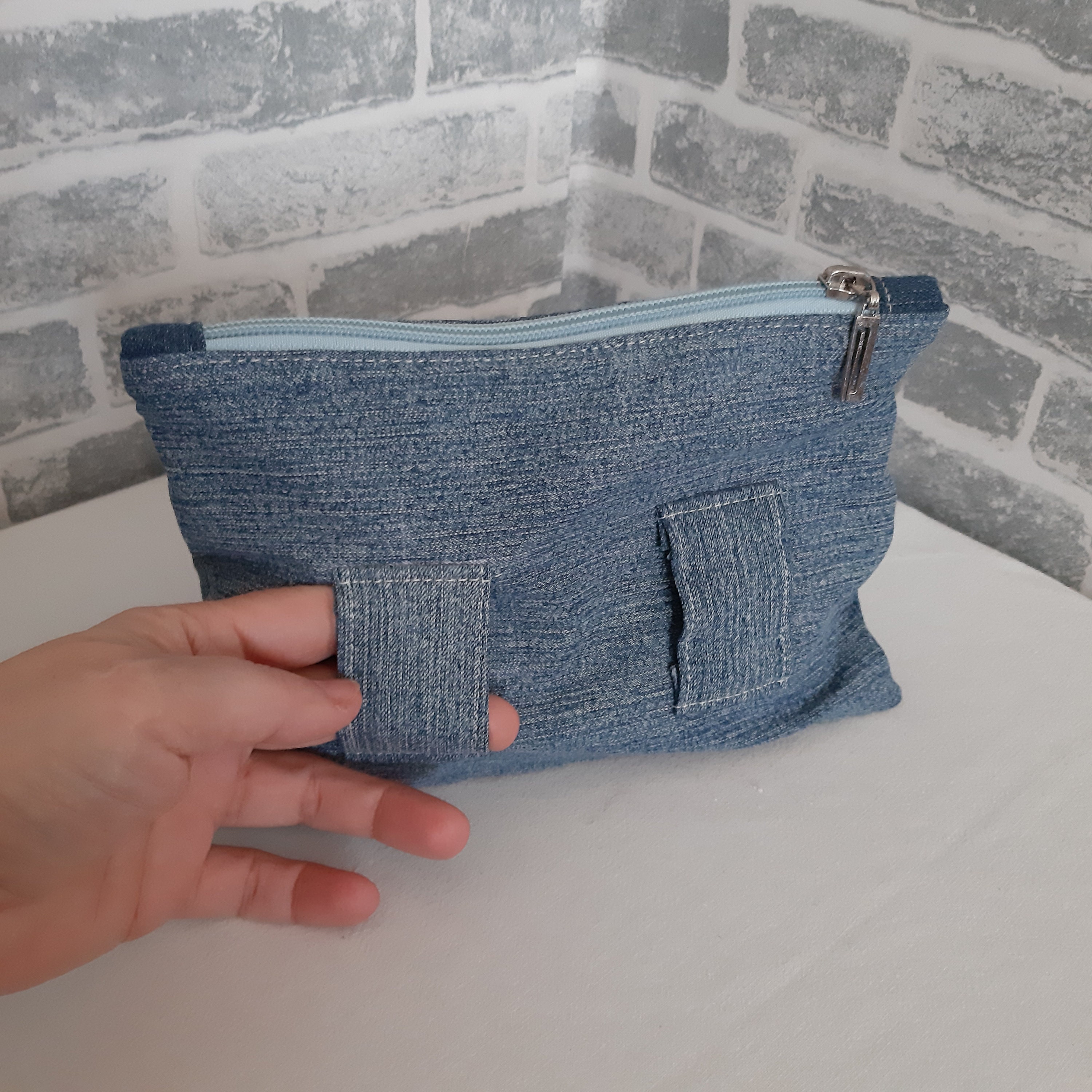 Denim male set of 3 bags Jean dopp kit Hip pouch of jeans | Etsy
