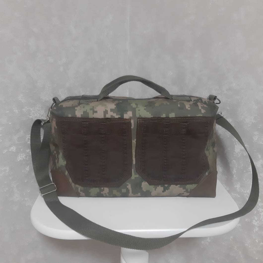 Camo Small Travel Bag Camouflage Print Shoulder Tote Etsy