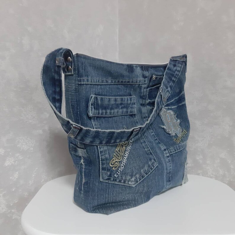Casual Denim Bag Jean Shoulder Purse Woman's Bag Medium | Etsy