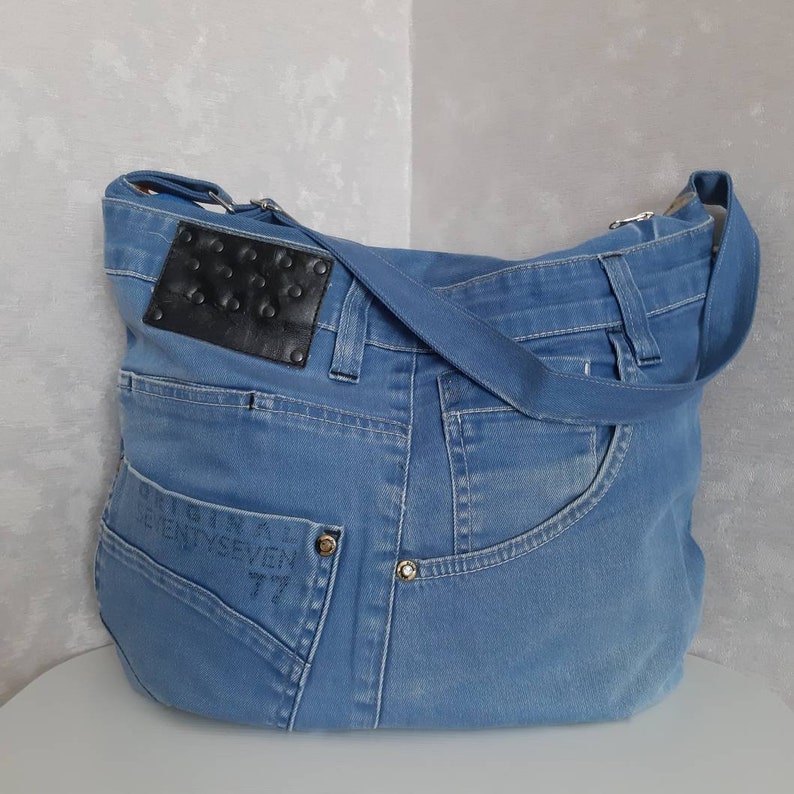 Slouchy denim bag Jean hobo handbag Casual tote bag of jeans | Etsy