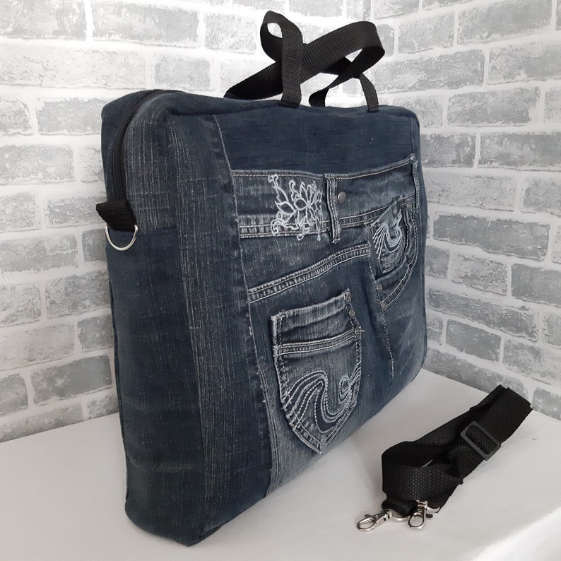 Denim Laptop Bag Casual Jean Bag for College Laptop Case of Etsy