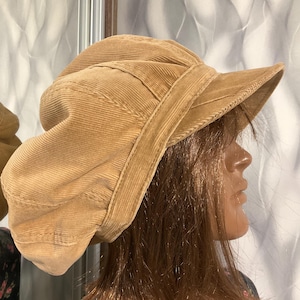 Gorro de pana extragrande estilo Newsboy de 62 cm, gorra rasta para rastas, gorro patchwork de ocho paneles, boina estilo streetwear boho, gorro urbano hecho a mano