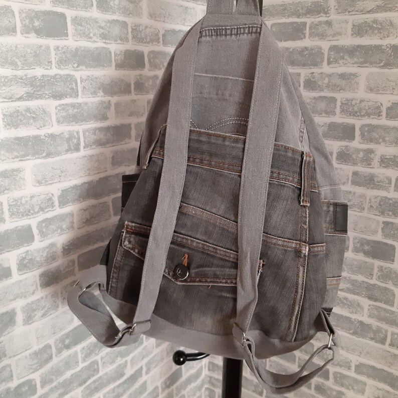 Casual denim backpack for college Urban backpack of shabby Etsy