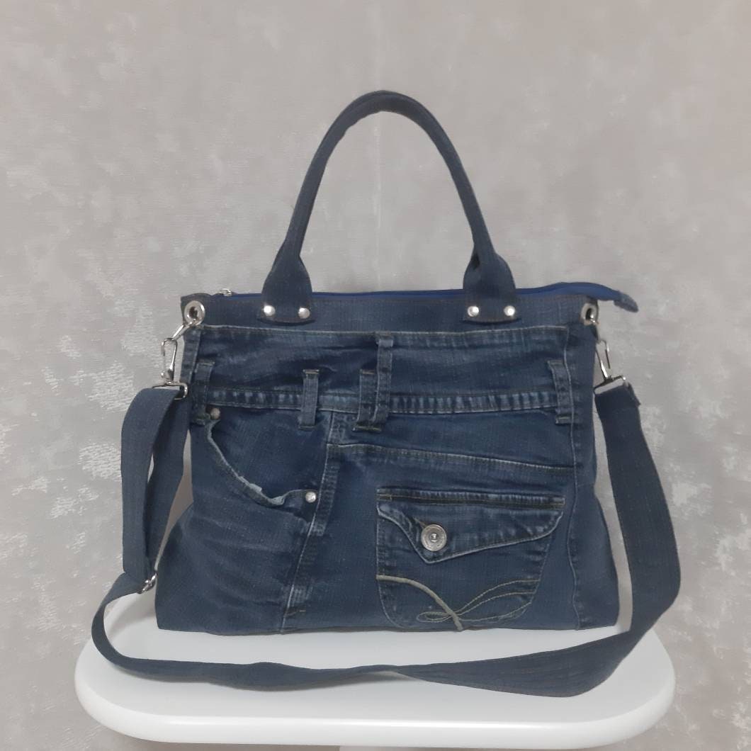 Hobo Denim Bag Jean Tablet Bag Casual Shoulder Bag of Shabby - Etsy