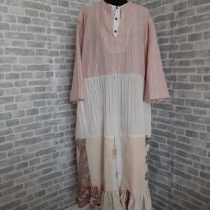 Handmade oversize Boho long dress, Plus size patchwork tunic for hippie  festival, Modernized shirt for pregnant woman
