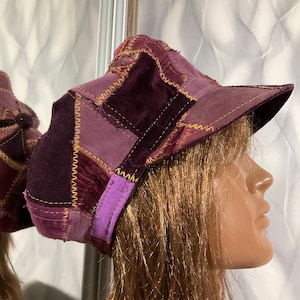 Handgemaakte denim patchwork krantenjongenspet 23,2", oversized boho-jeanshoed in street fashion-stijl, gekke patchwork-hoed Boro 59 cm