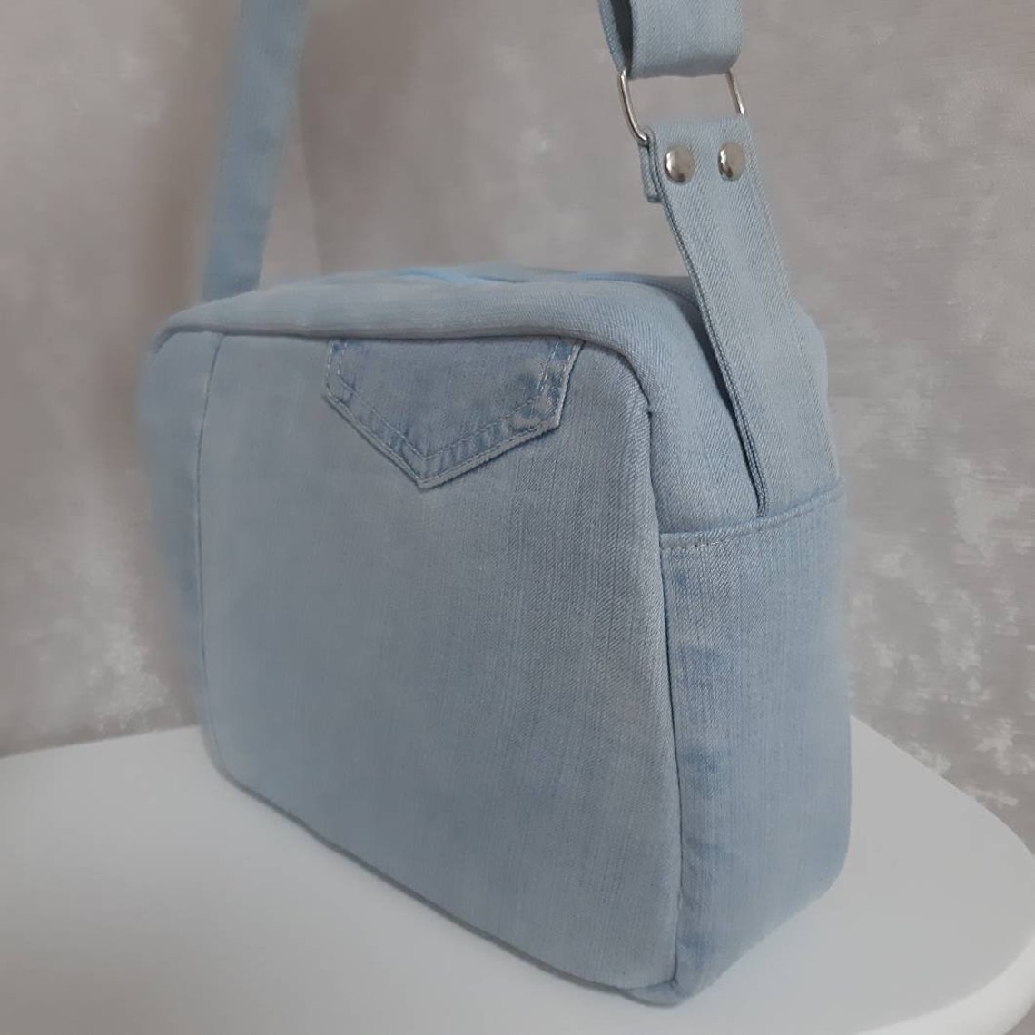Casual Denim Bag Jean Crossbody Purse Blue Shoulder Bag of Etsy