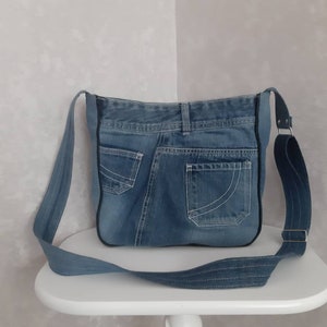 Crossbody Denim Bag, Hobo Bag of Jeans, Casual Denim Purse Medium Size ...