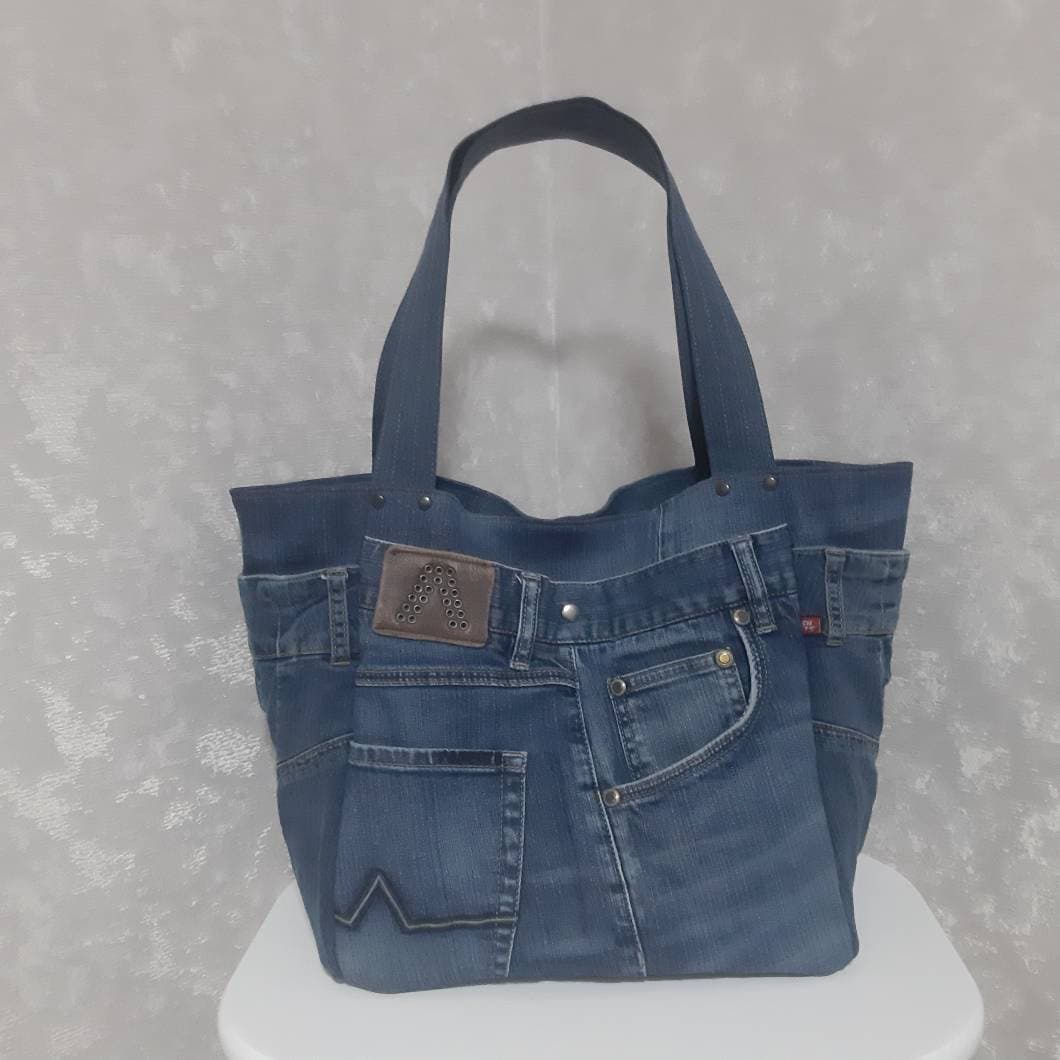 [ NERDY ]★韓国人気★DENIM MIX TOTE BAG NERDY☆韓国大人気 Denim Mix Tote Bag デニムトートバッグ