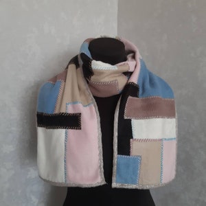 Handmade casual boho patchwork scarf, Falls multicolour embroidered scarf