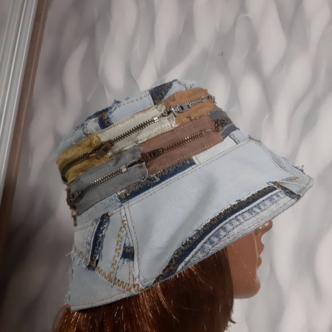 Buy Handmade Denim Patchwork Hat 23 display picture 2