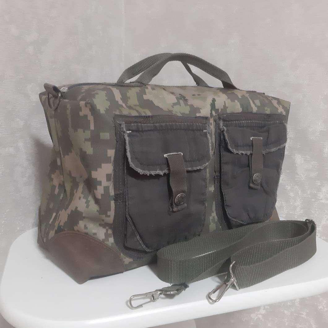 Camo Small Travel Bag Camouflage Print Shoulder Tote Etsy