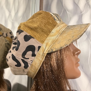 Handmade oversized cotton patchwork newsboy cap 23,6", Boho multicoloured fabric hat in street fashion style, Falls dreadlocks hat 60cm