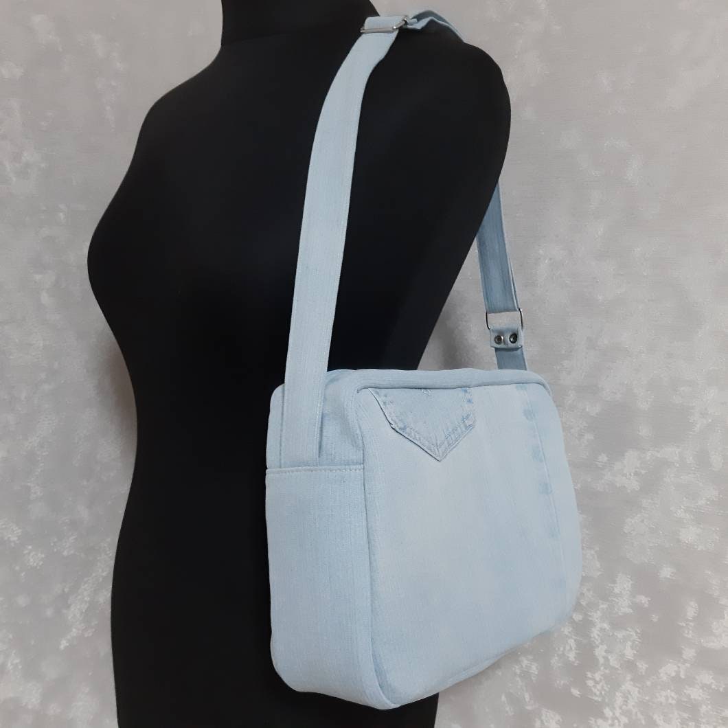 Casual Denim Bag Jean Crossbody Purse Blue Shoulder Bag of Etsy