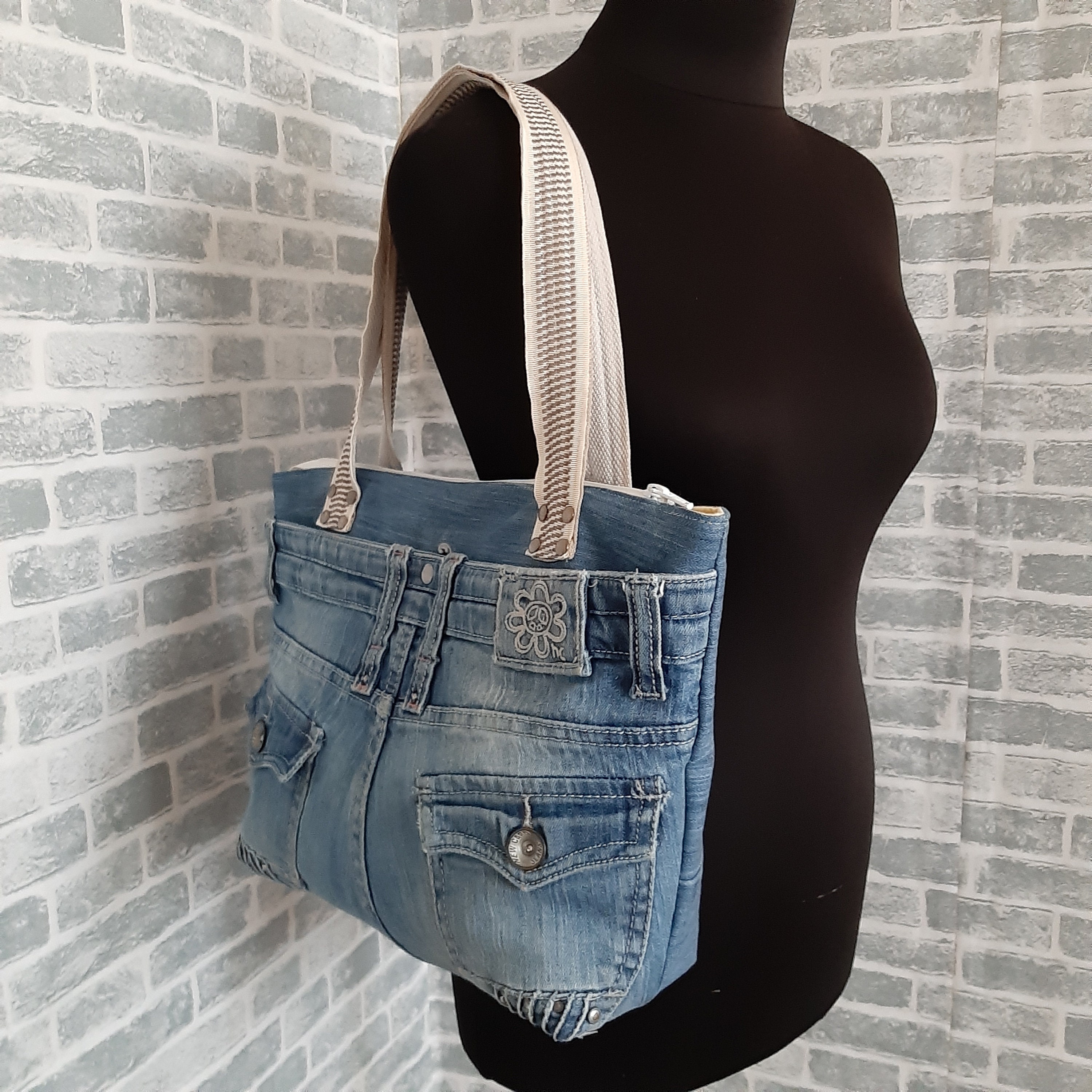 Hobo Denim Bag Jean Market Large Bag Casual Tote Bag Of 320