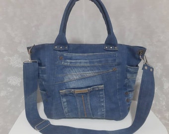 Casual Denim Bag Jean Crossbody Purse Blue Shoulder Bag of - Etsy