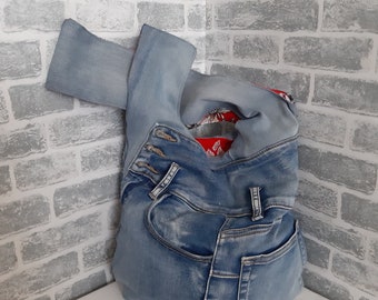 Denim Japanse knooptas van gerecyclede jeans, Japanse portemonnee
