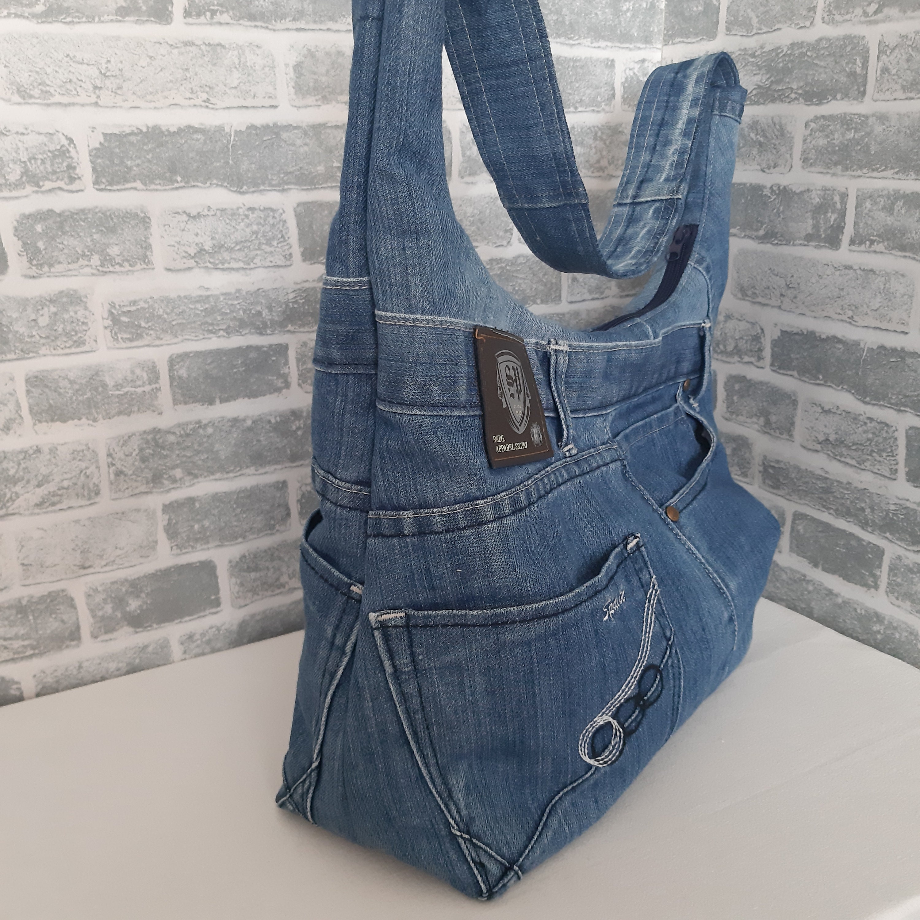 Blue Hobo Denim Bag Jean Slouchy Tote Bag Casual Purse of - Etsy