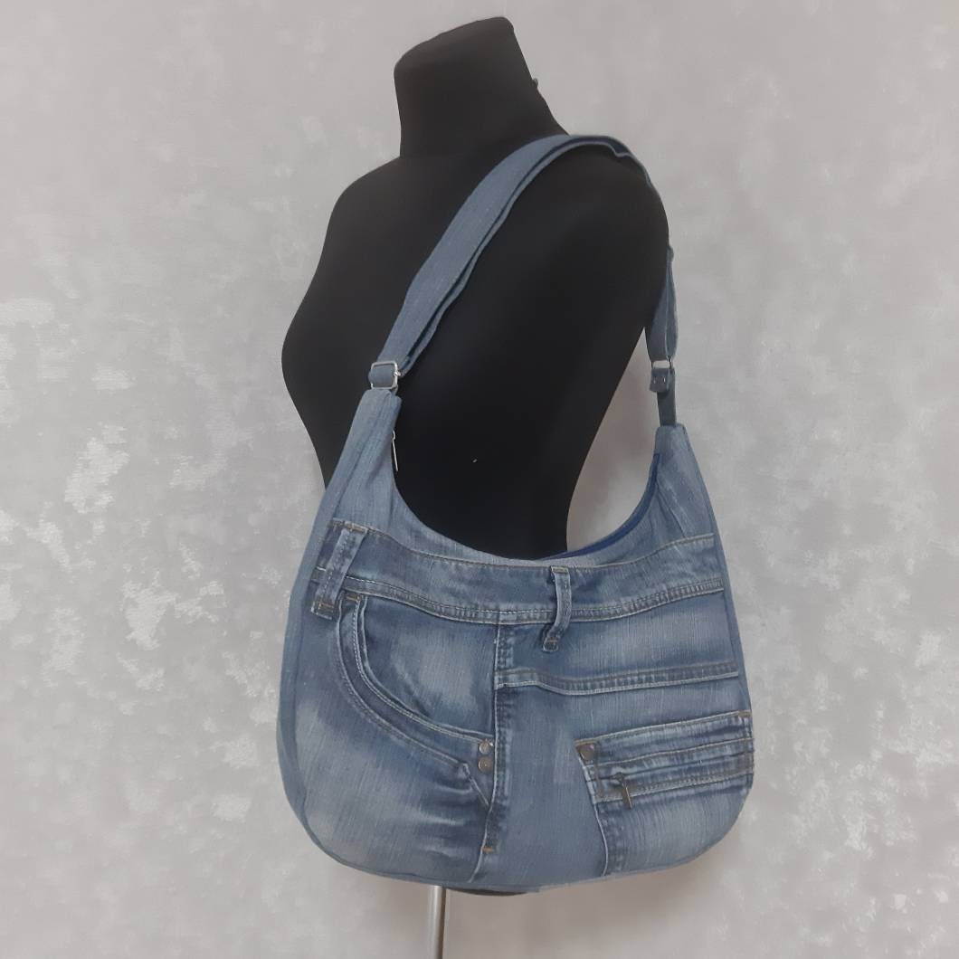 Denim Slouchy Hobo Bag Casual Shoulder Tote Bag of Jeans - Etsy
