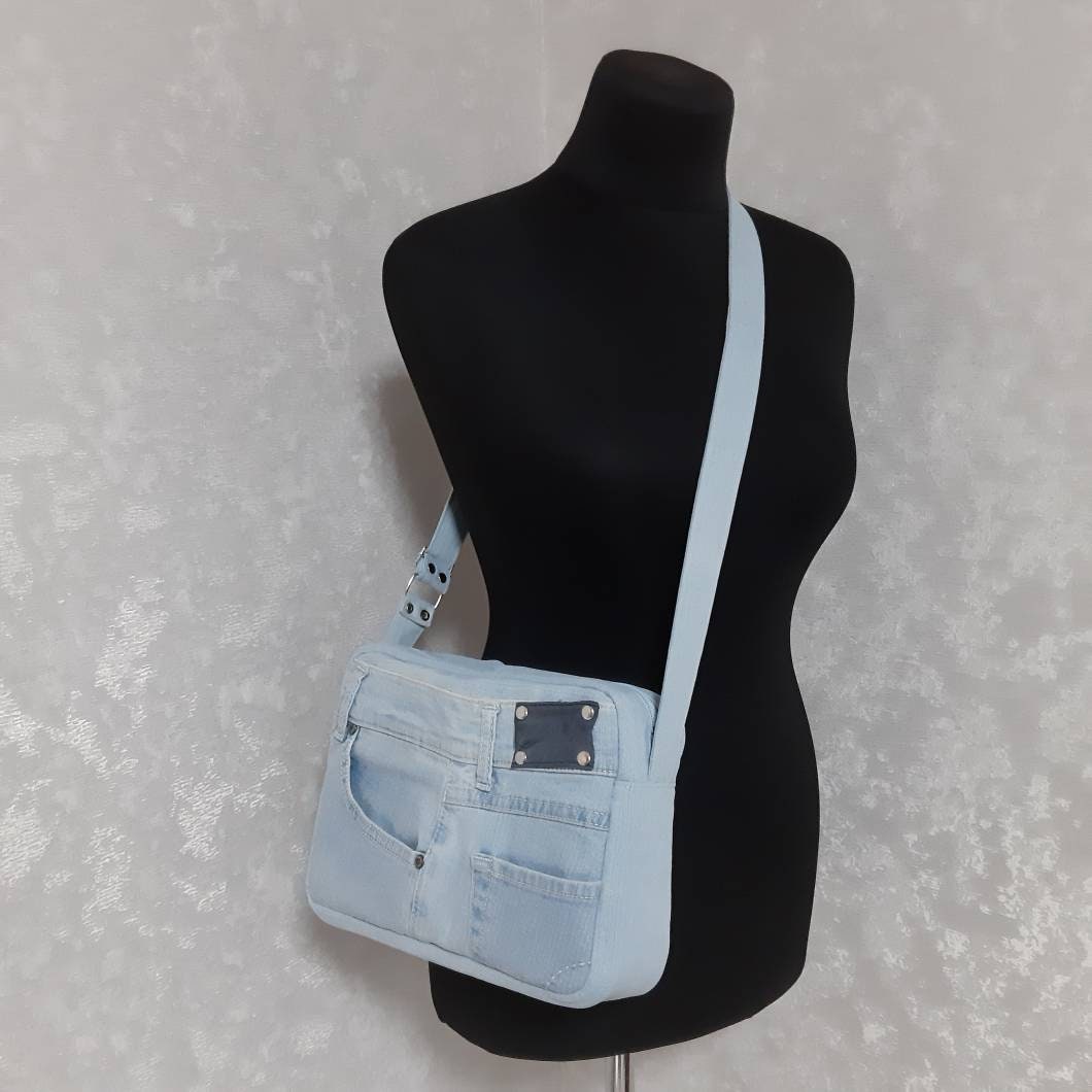 Casual Denim Bag Jean Crossbody Purse Blue Shoulder Bag of Etsy