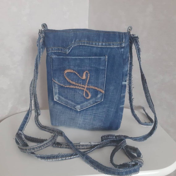 Denim Crossbody Purse Casual Small Bag of Shabby Jeans Jean 