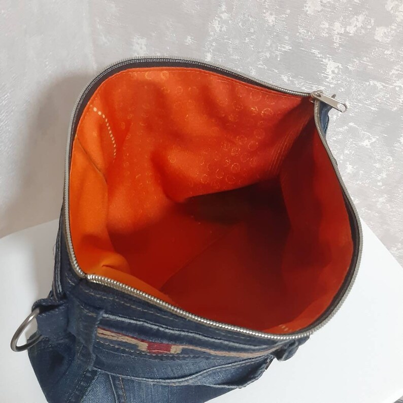 Large Denim Cosmetic Bag for Travel With Optional Adjustable Etsy