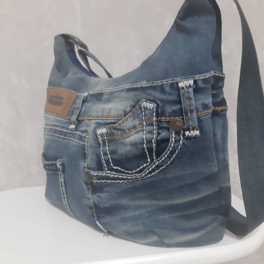 Shoulder Denim Bag Medium Size Jean Crossbody Purse Blue - Etsy