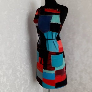 Delantal de patchwork de mezclilla de gran tamaño hecho a mano para jardín o taller