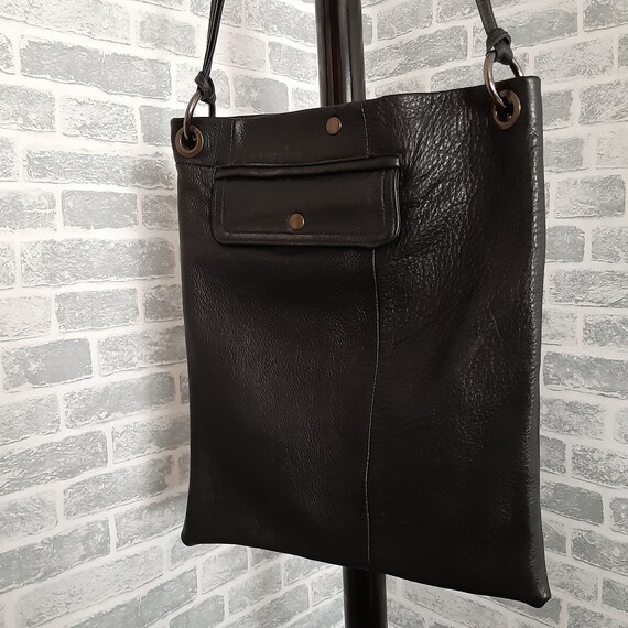 Minimalistic leather tablet bag of distressed leather Etsy