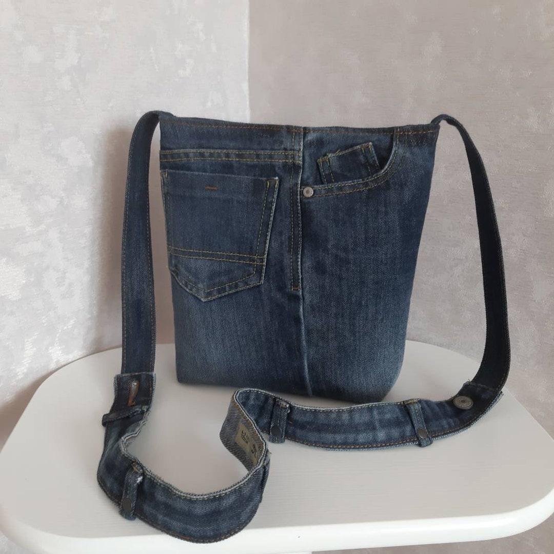 Denim Crossbody Purse Casual Small Bag of Shabby Jeans Jean - Etsy