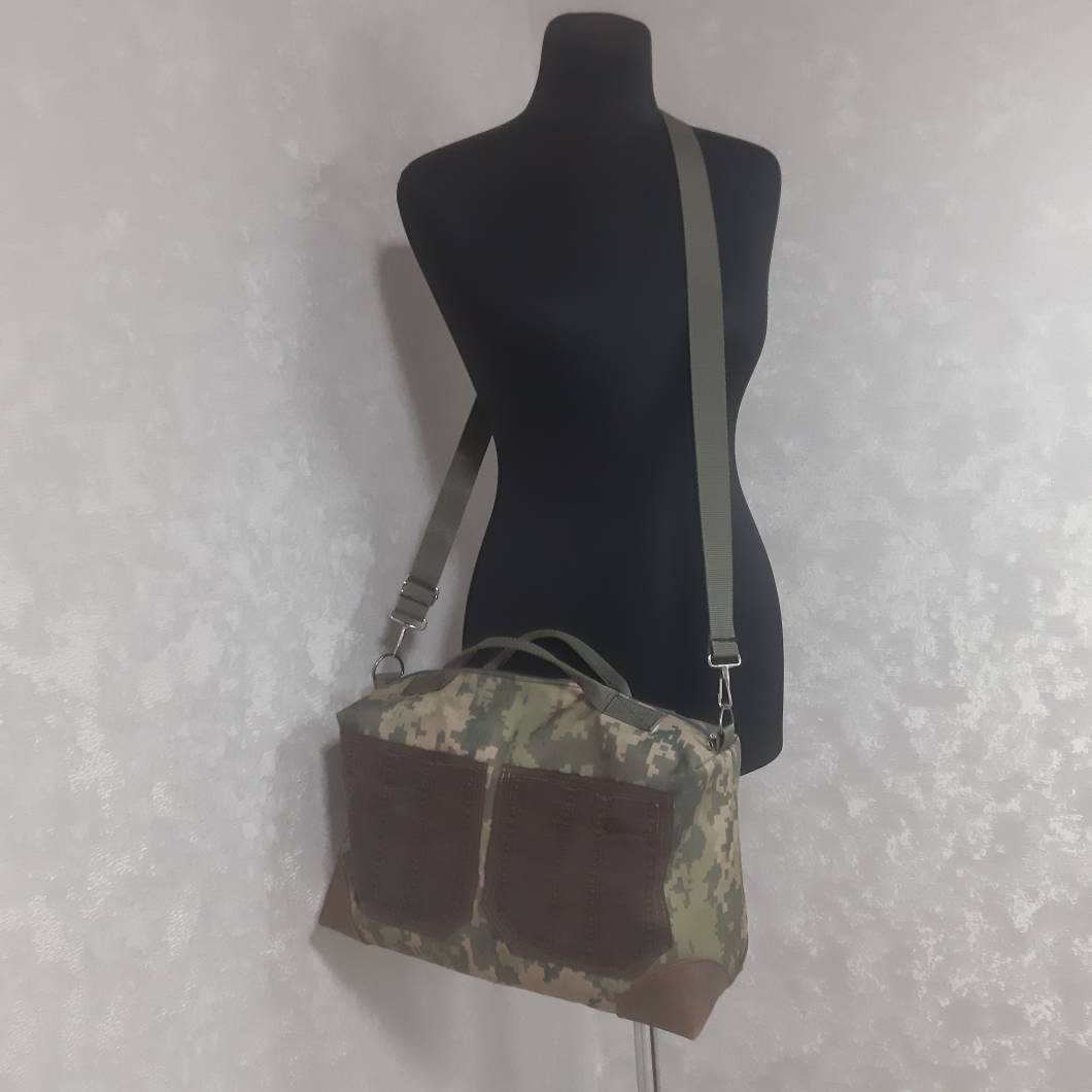 Camo Small Travel Bag Camouflage Print Shoulder Tote Etsy