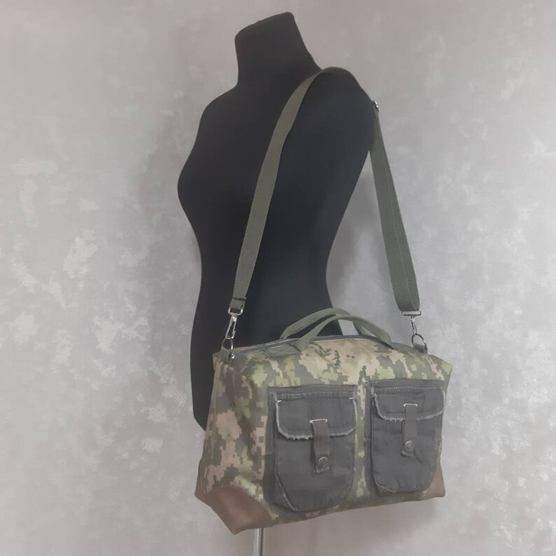 Camo Small Travel Bag Camouflage Print Shoulder Tote Etsy