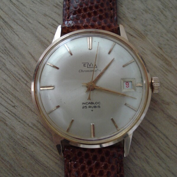 Rare Ancienne montre ELVIA mécanique Swiss watch ( Vintage ) a réviser