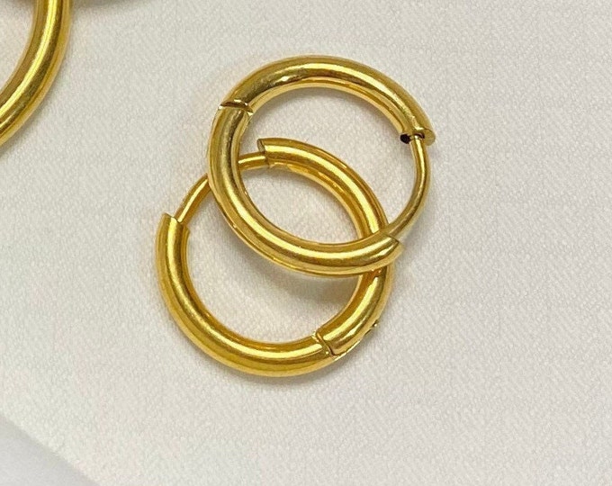 Skinny Huggie Hoop Earrings - Simple Gold Hoop Earrings-Sleeper Earrings Cartilage - Everyday Wear Jewelry for Women - Mens Hoop Earrings