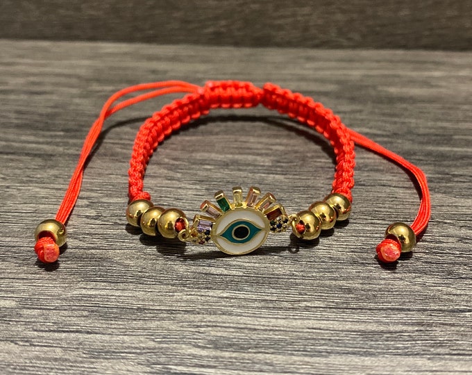 Women’s Evil eye Hamsa red protection bracelet, Protection from the evil eye, Kabbalah red string evil eye bracelet, Hand of God charm