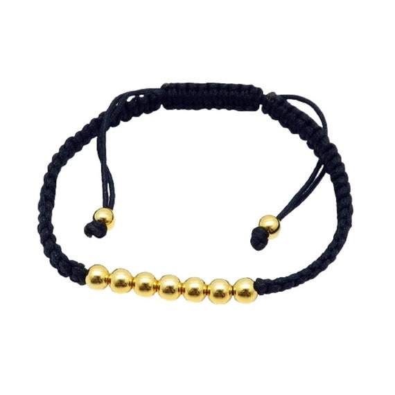 Gold Beaded Bracelet • Bracelet Macrame and Ball … - image 2