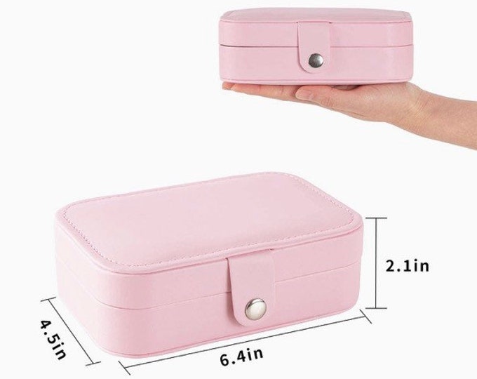 Double Layer Small Jewelry Box - Travel Organizer with Mirror - Ring Storage - Portable PU Leather Display Holder for Women
