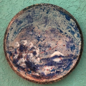 Large ceramic plate, Decorative plate, Wall decor, Wall plate