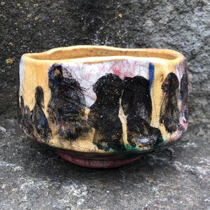 Raku matcha chawan, Ciotola tradizionale giapponese per la cerimonia del tè, Ciotola di matcha Raku