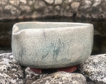 RAKU Katakuchi Bowl - Japanese tea ceremony bowl