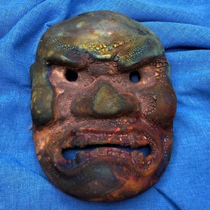 Raku ceramic mask, SHIKAMI mask, Japanese ceramic mask