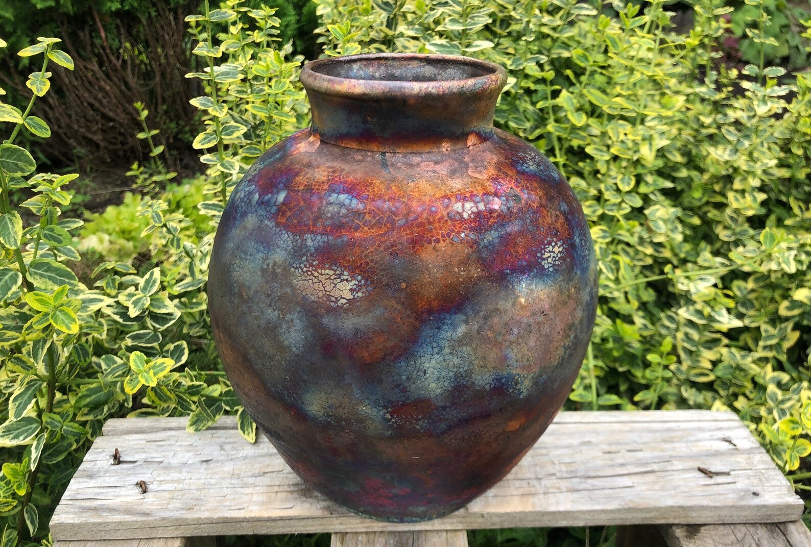 Raku ceramic vase Rustic style vase Flower vase Etsy