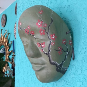 Handbemalte Keramik Maske, DOJI Maske, Japanische Keramik Maske, Wanddeko