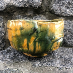 Raku matcha chawan, Ciotola tradizionale giapponese per la cerimonia del tè, Ciotola di matcha Raku