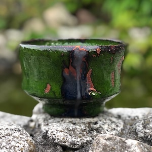 Traditional Japanese tea ceremony bowl, matcha chawan, matcha bowl
