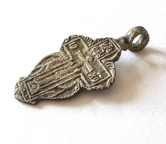 Ancient Medieval silver cross / Medieval artifact… - image 3