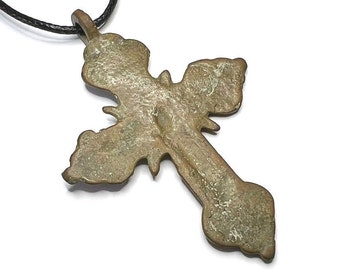 Ancient Medieval Bronze Cross. Medieval Cross. Medieval Pendant