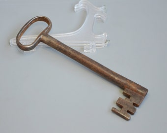 Large Ancient Medieval iron key. Vintage key. Meieval key. Middle age artifact.