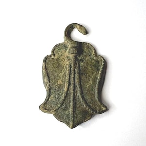 Ancient Viking belt buckle with a snake head / Can be worn as pendant / C. 800-1000 AD
