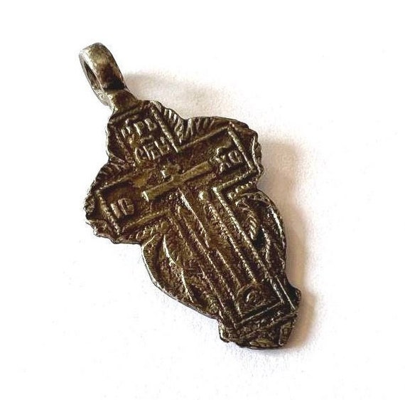 Ancient Medieval silver cross / Medieval artifact… - image 1